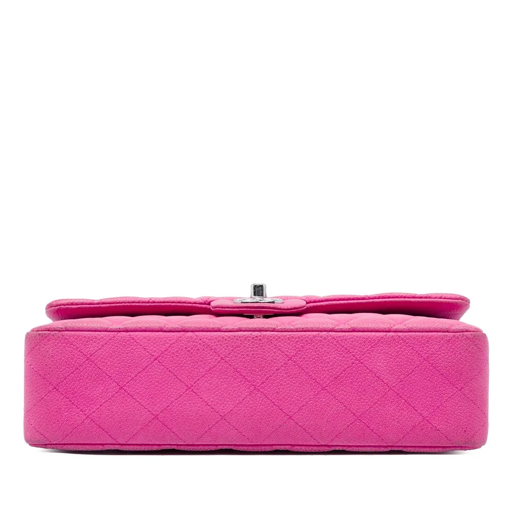 Chanel Medium Classic Caviar Double Flap Pink Leather Very good - Inside View