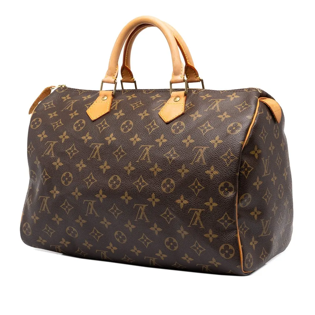 Louis Vuitton Monogram Speedy 35 Brown Canvas Good - Back View