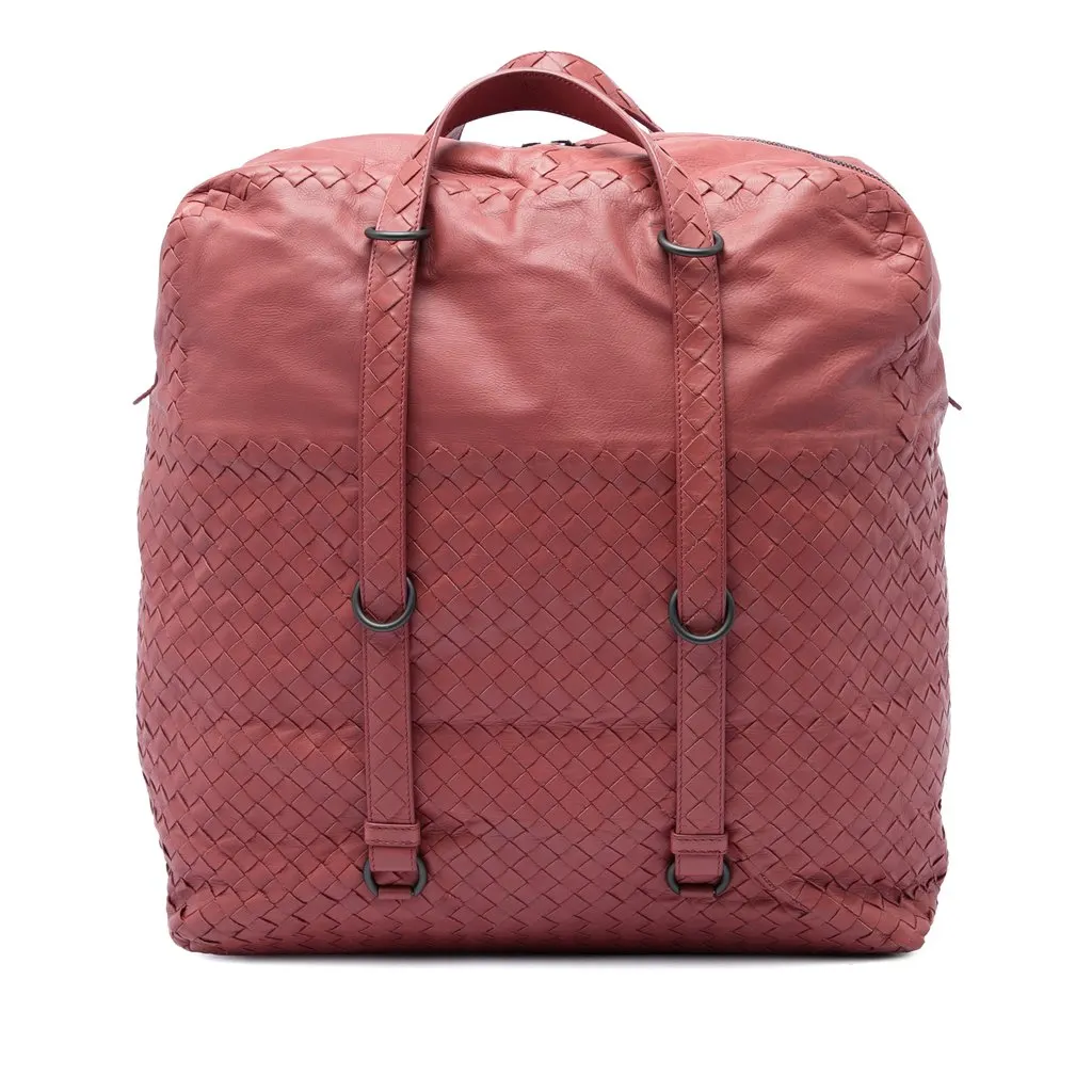 Bottega Veneta Nappa Intrecciato Handbag Pink Leather Good - Front View