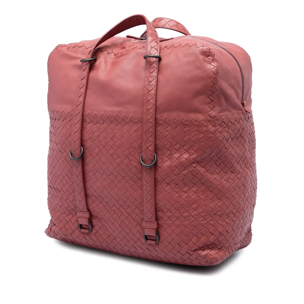 Bottega Veneta Nappa Intrecciato Handbag Pink Leather Good - Back View