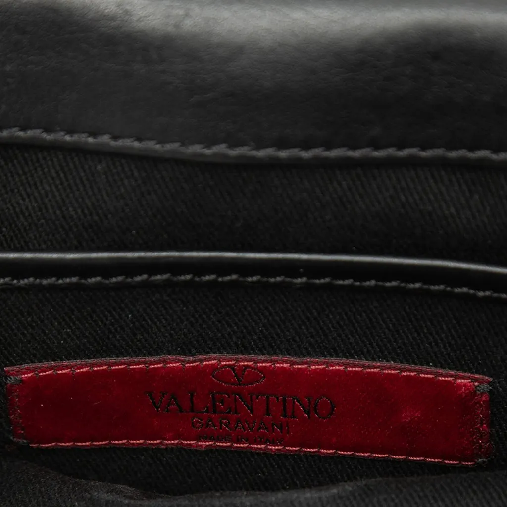 Valentino Small Leather Rockstud Flap Crossbody Black Leather Very good - Box View