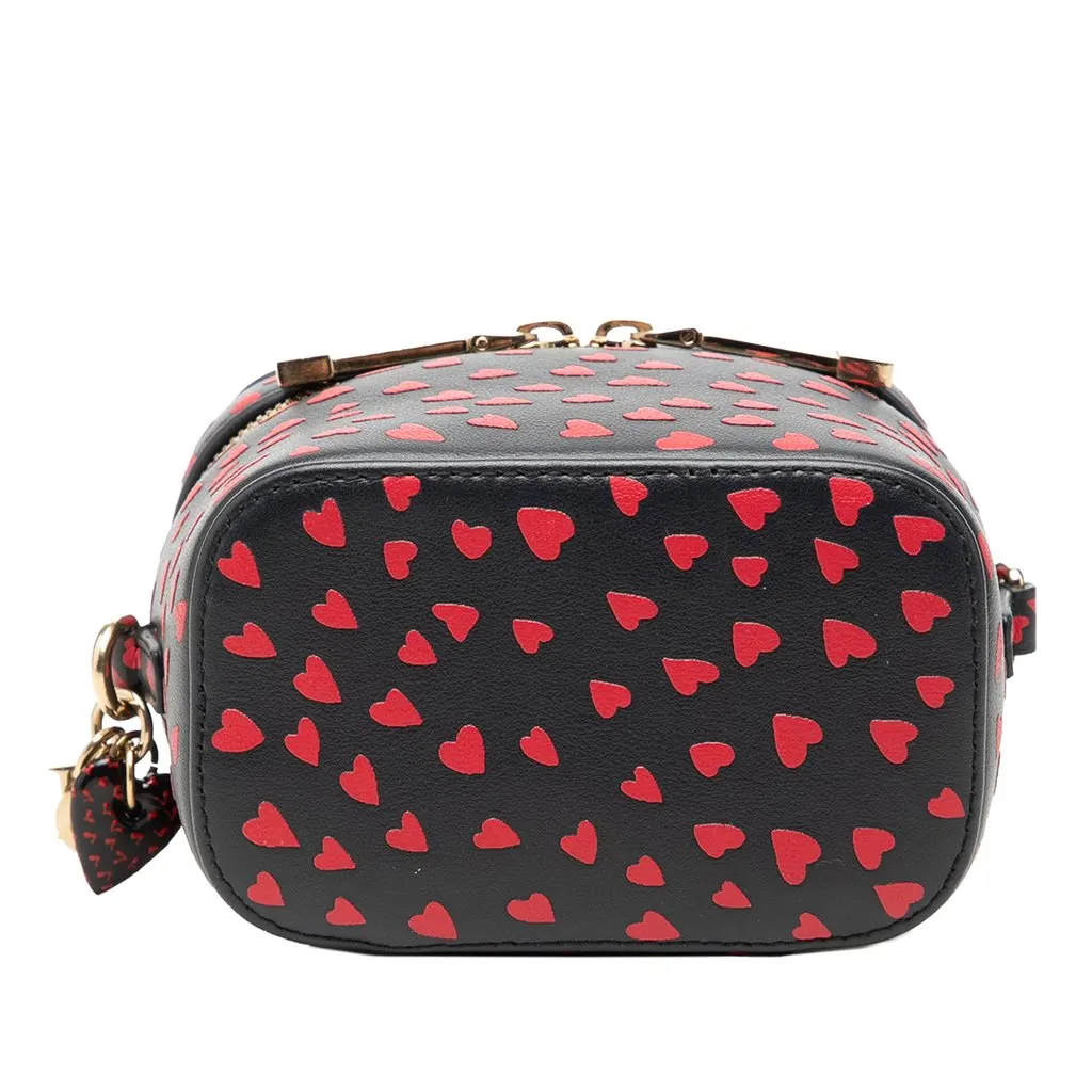 Dior Micro Lambskin Heart Print Lady Dior Vanity Case Blue Leather Very good - Inside View