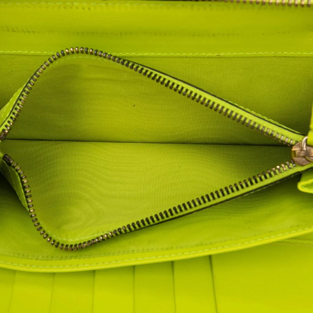 Valentino Leather Rockstud Zip Around Wallet Yellow Leather Very good - Model View