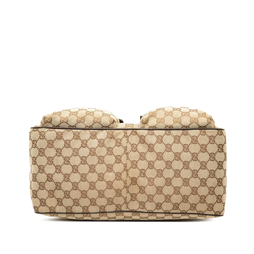 Gucci GG Canvas Web Double Pockets Tote Beige Canvas Very good - Inside View