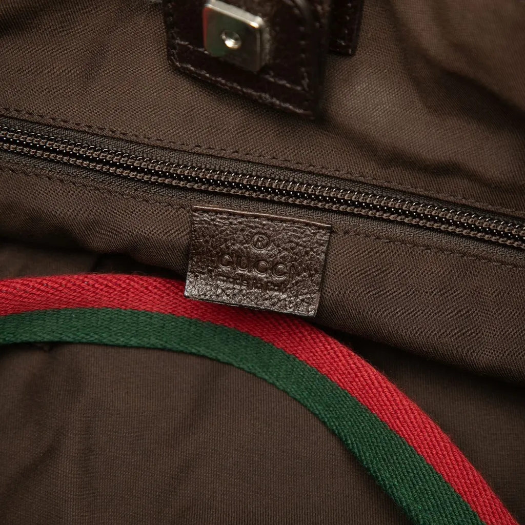 Gucci GG Canvas Web Double Pockets Tote Beige Canvas Very good - Box View