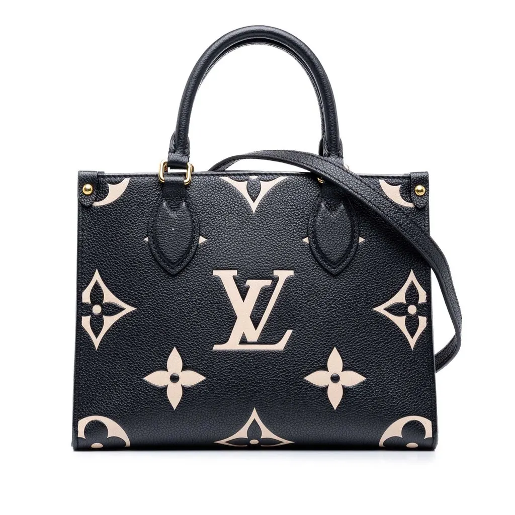 Louis Vuitton Bicolor Monogram Empreinte Giant Onthego PM Black Leather Very good - Front View