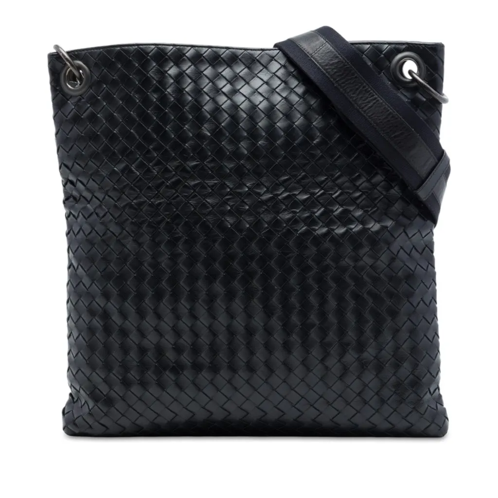 Bottega Veneta Nappa Intrecciato Crossbody Black Leather Very good - Front View