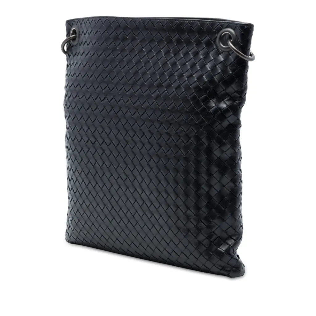Bottega Veneta Nappa Intrecciato Crossbody Black Leather Very good - Back View