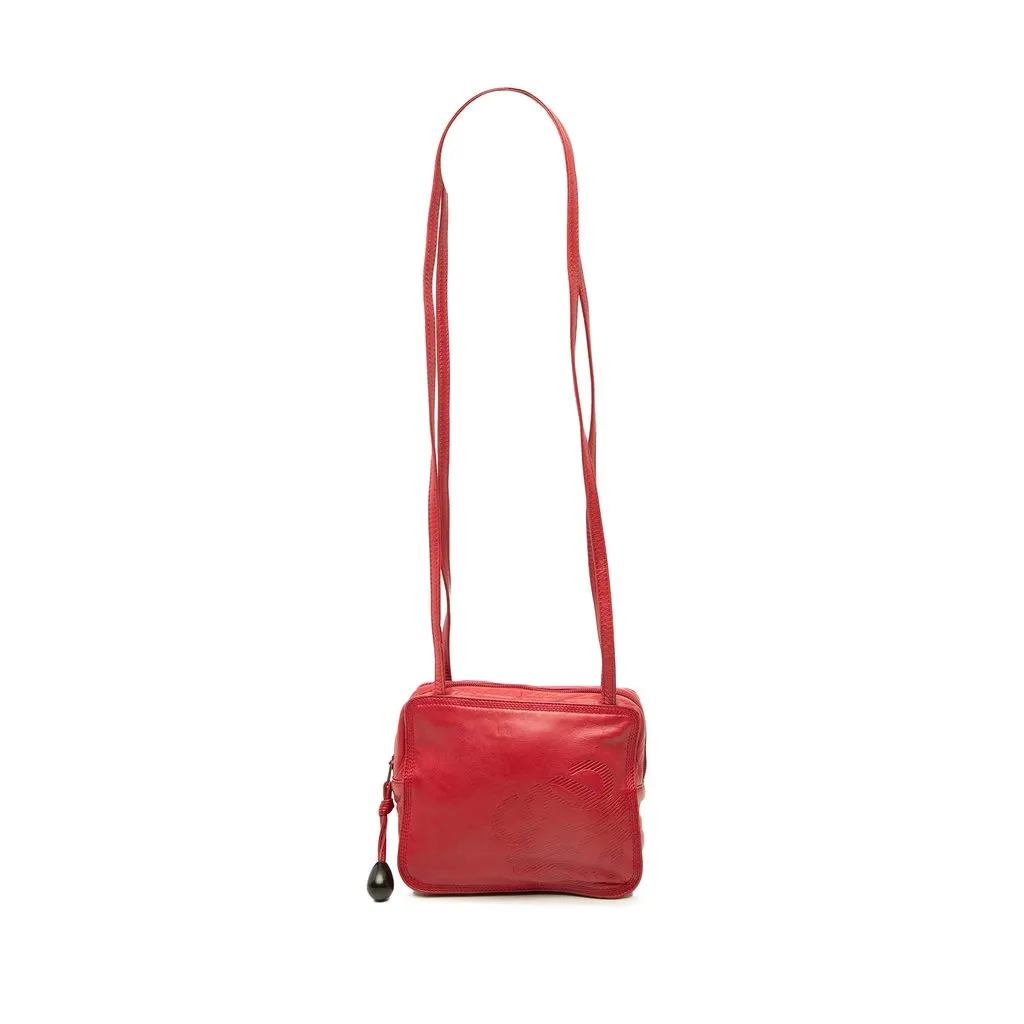 Loewe Nappa Anagram Shoulder Bag Red Leather Very good - Front View