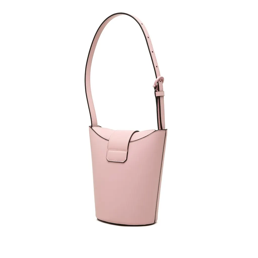 Salvatore Ferragamo Small Leather Trifolio Shoulder Bag Pink Leather Good - Back View