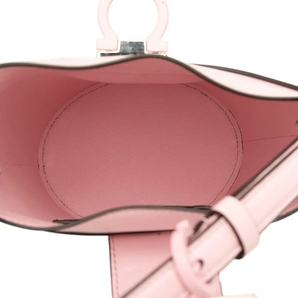 Salvatore Ferragamo Small Leather Trifolio Shoulder Bag Pink Leather Good - Model View
