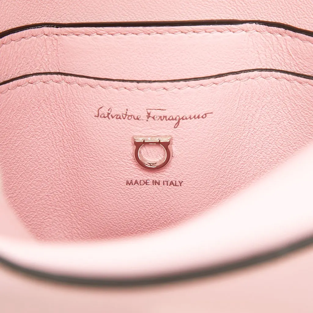 Salvatore Ferragamo Small Leather Trifolio Shoulder Bag Pink Leather Good - Box View