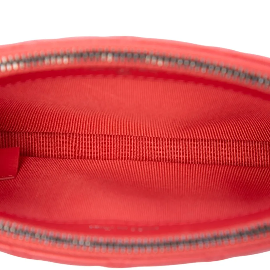 Chanel Quilted Aged Calfskin Gabrielle Double Zip Clutch with Chain Pink Leather Very good - Model View