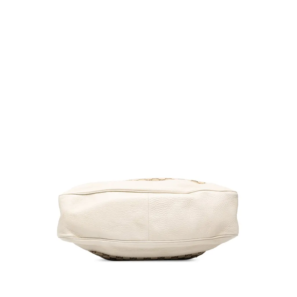 Gucci GG Canvas Bamboo Diana Satchel Beige Canvas Good - Inside View