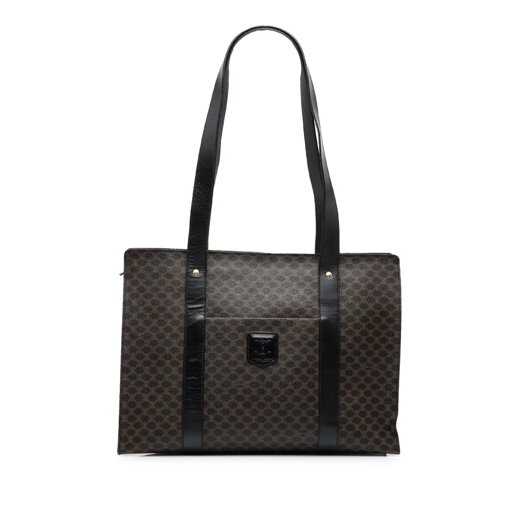 Celine Macadam Coated Canvas Tote Brown Canvas Very good - Front View