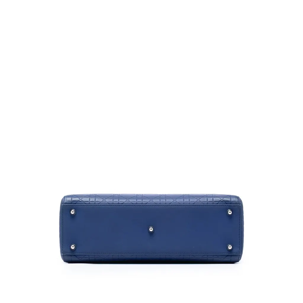 Dior Large Ultra Matte Calfskin Cannage Embossed Lady Dior Blue Leather Very good - Inside View