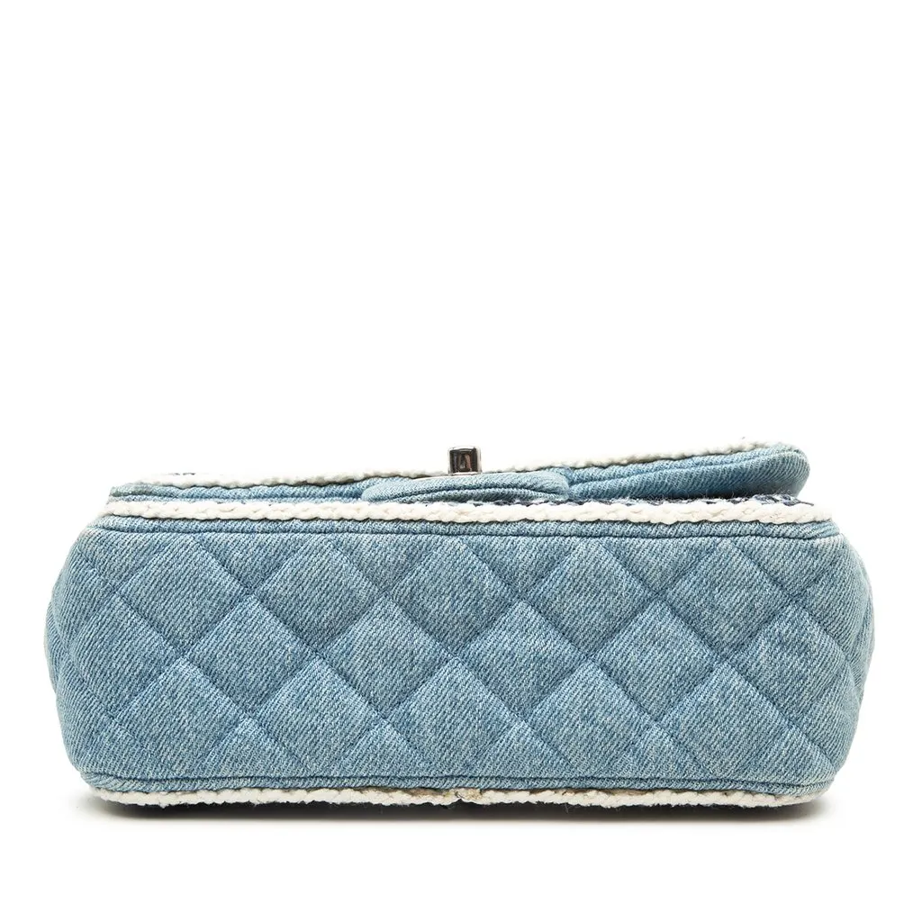 Chanel Mini Rectangular Classic Denim Braided Single Flap Blue Very good - Inside View