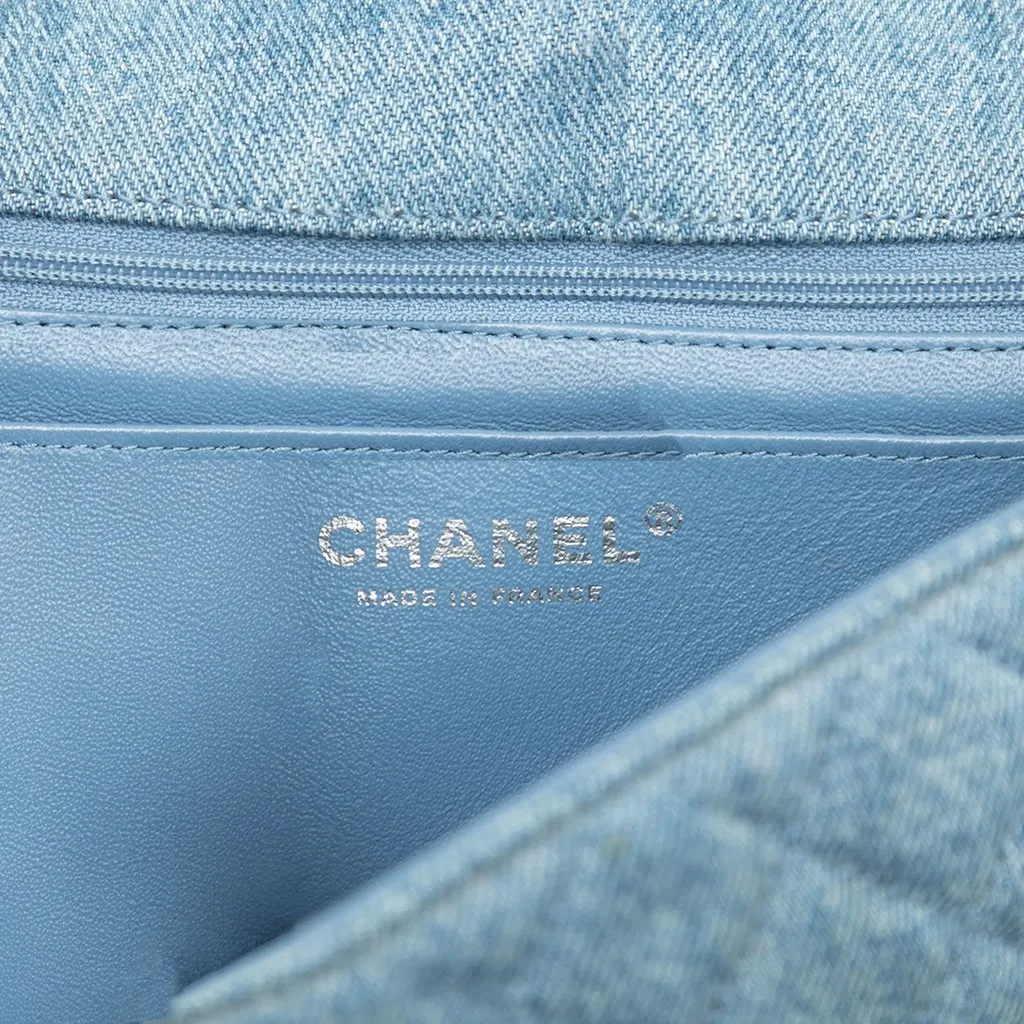 Chanel Mini Rectangular Classic Denim Braided Single Flap Blue Very good - Box View