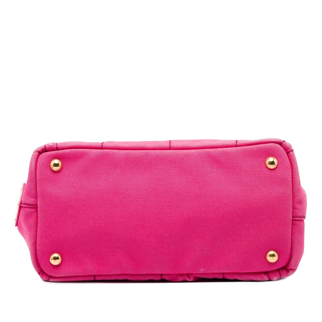 Prada Small Canvas Canapa Logo Tote Pink Canvas Very good - Inside View