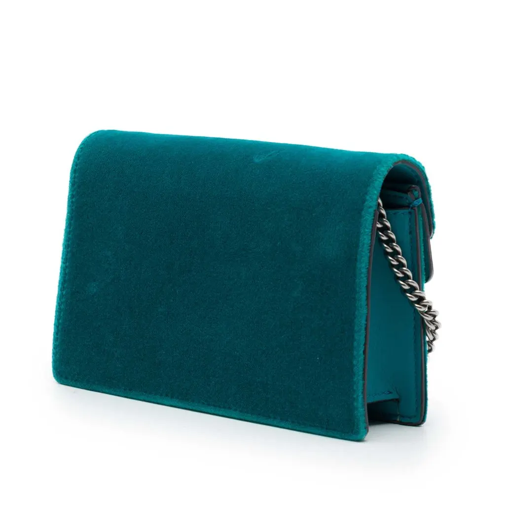 Gucci Mini Velvet Dionysus Crossbody Blue Very good - Back View