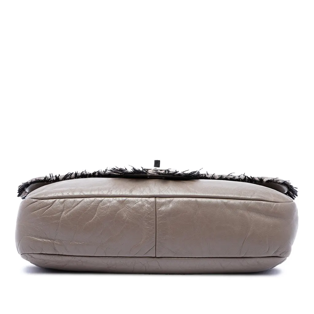 Chanel Lambskin Funny Tweed Flap Brown Leather Very good - Inside View