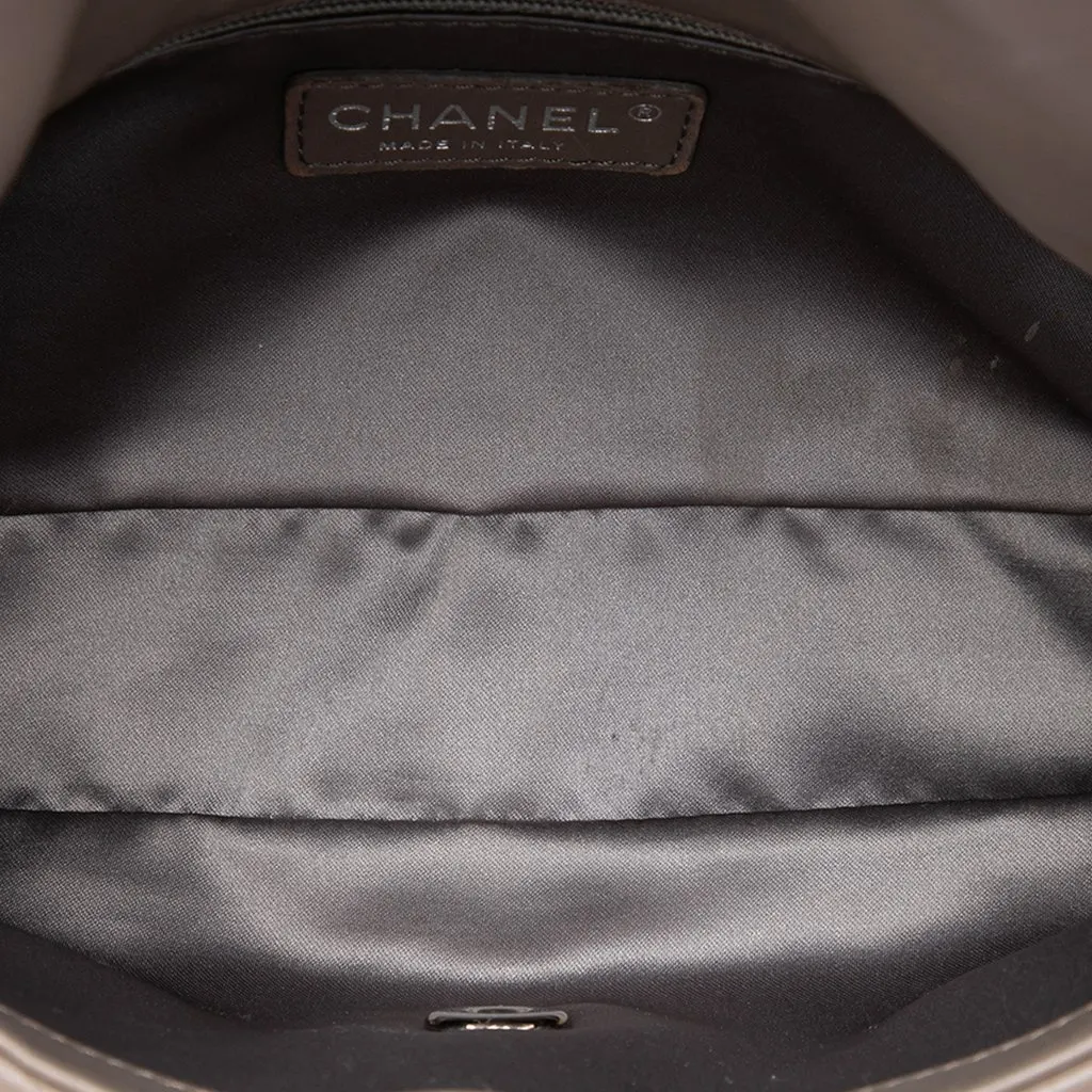 Chanel Lambskin Funny Tweed Flap Brown Leather Very good - Model View