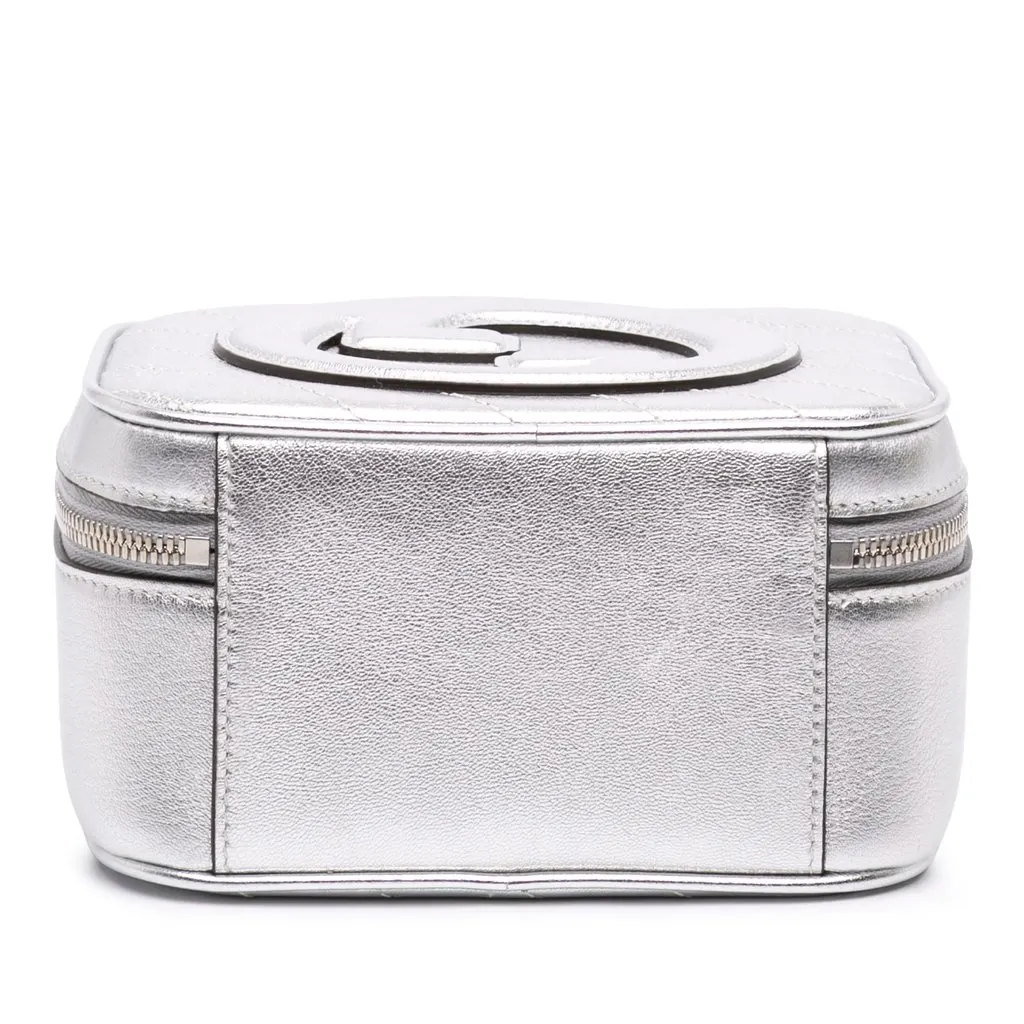 Gucci Matelasse Metallic Calfskin Blondie Top Handle Satchel Silver Leather Good - Inside View