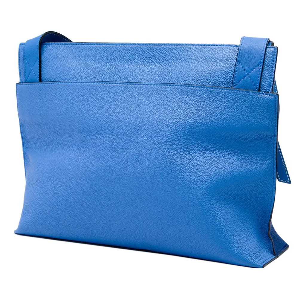 Loewe Leather Anagram T Pouch Crossbody Blue Leather Very good - Back View
