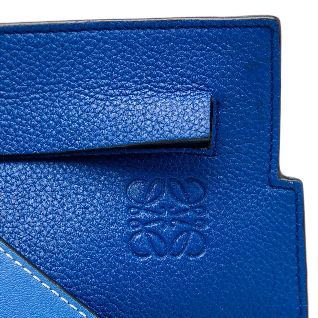 Loewe Leather Anagram T Pouch Crossbody Blue Leather Very good - Box View