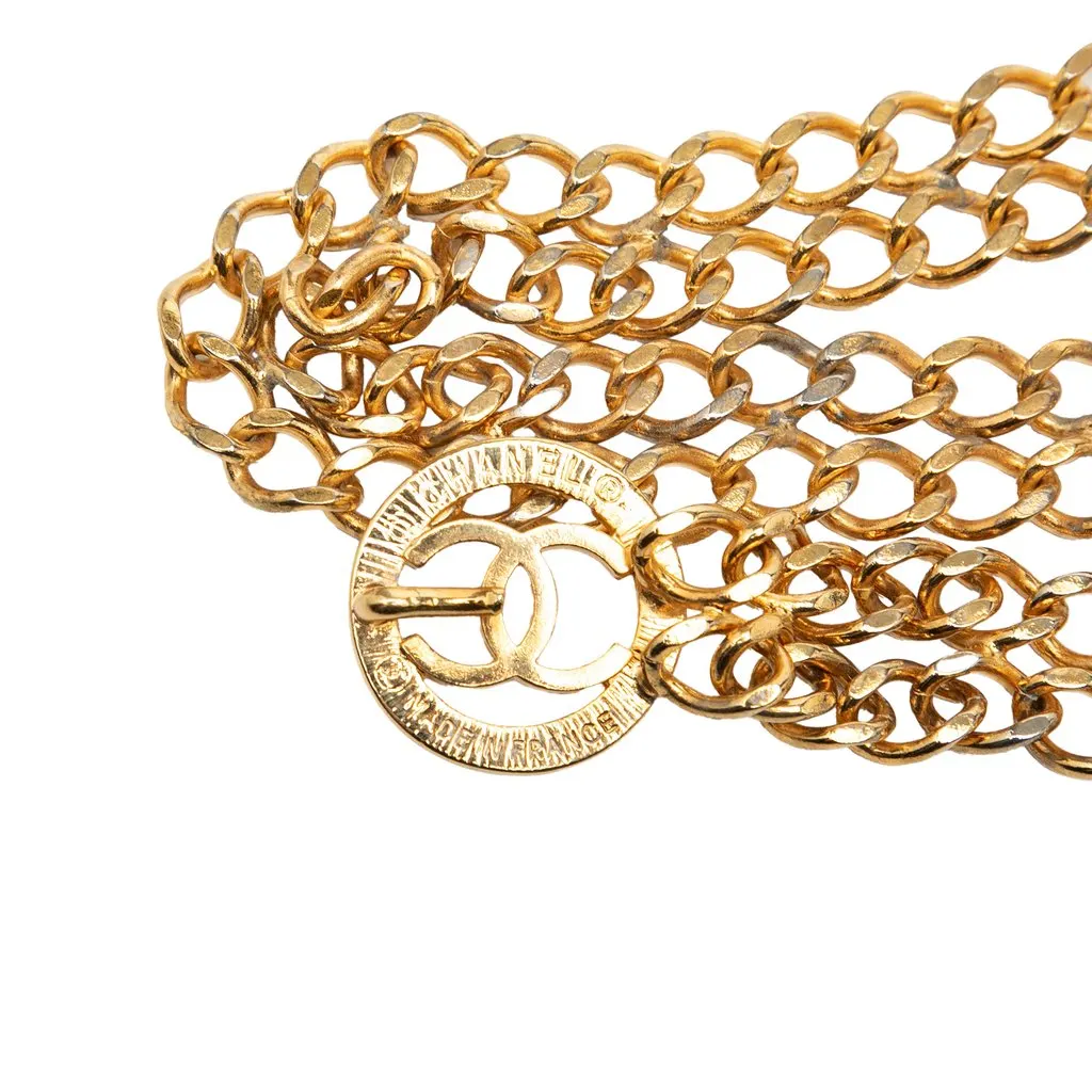 Chanel CC Gold Plated Double Chain Belt Gold Metal Very good - Inside View