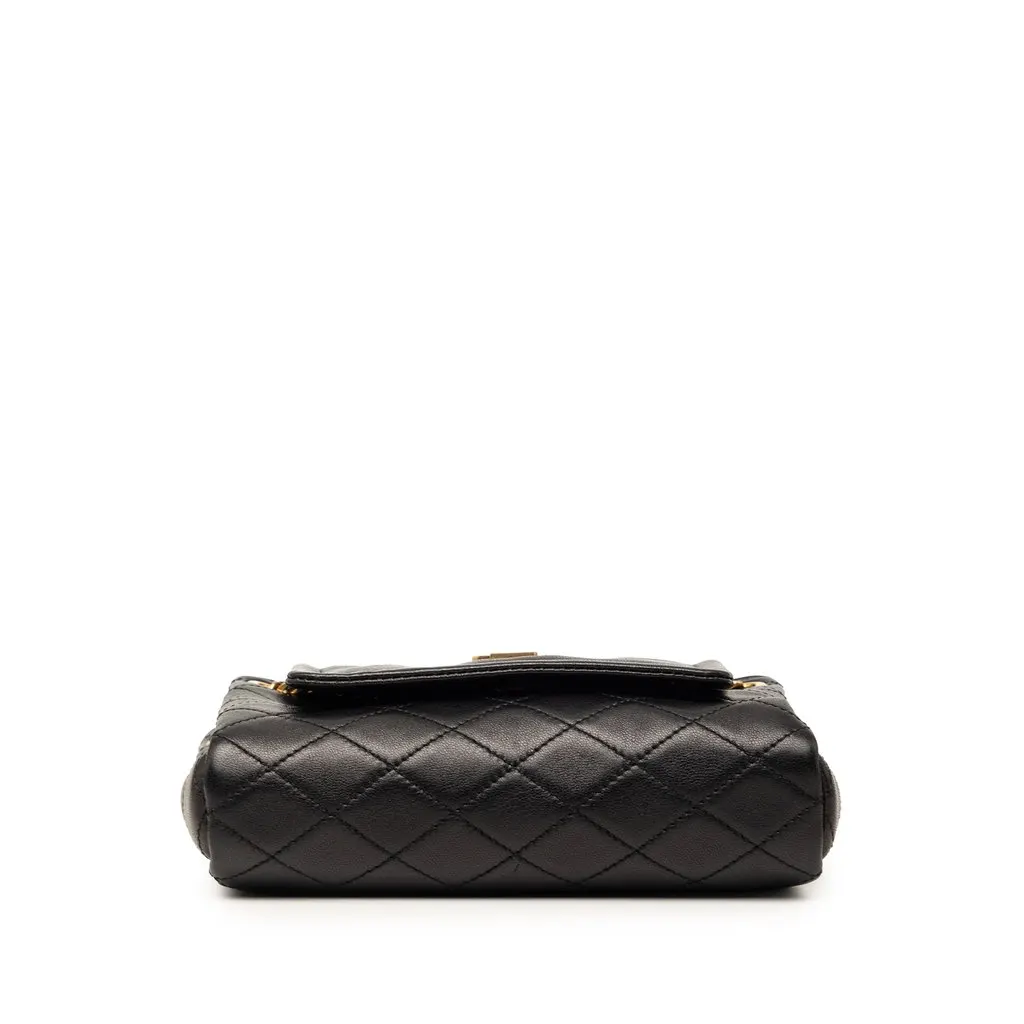 Saint Laurent Mini Quilted Lambskin Monogram Nolita Bag Black Leather Very good - Inside View