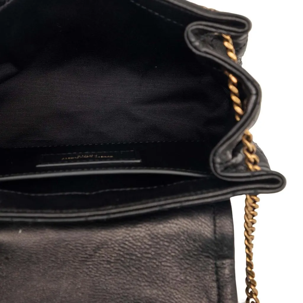Saint Laurent Mini Quilted Lambskin Monogram Nolita Bag Black Leather Very good - Model View