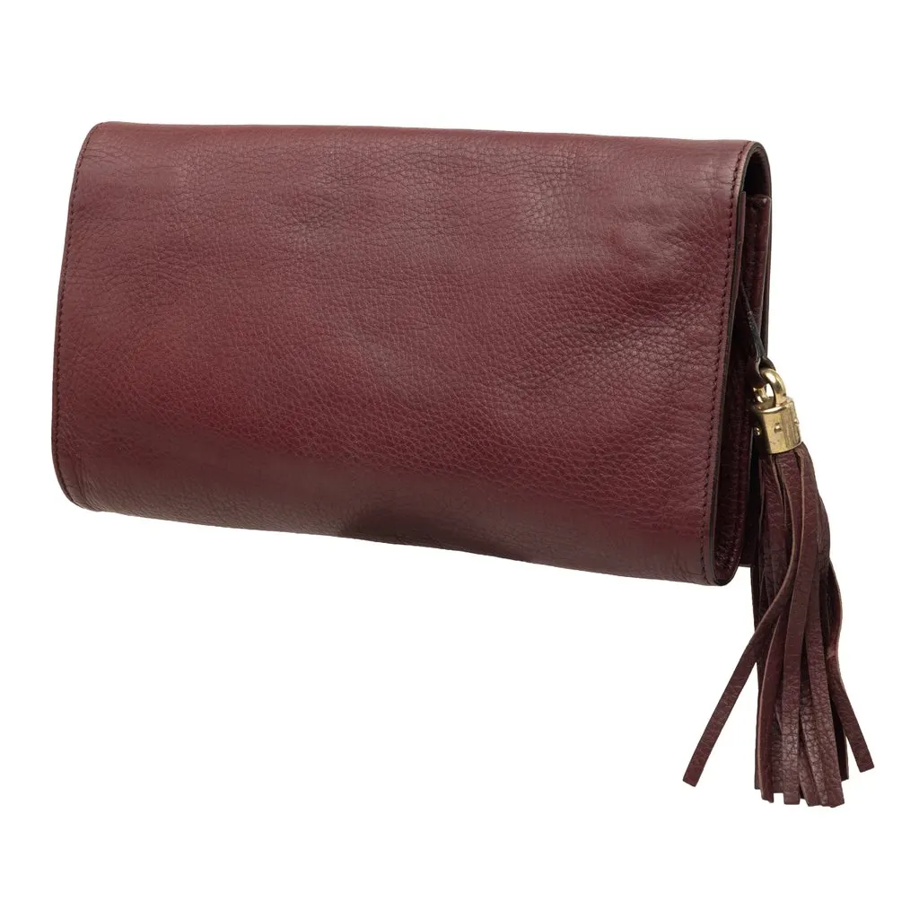Gucci Calfskin Soho Disco Clutch Red Leather Very good - Back View