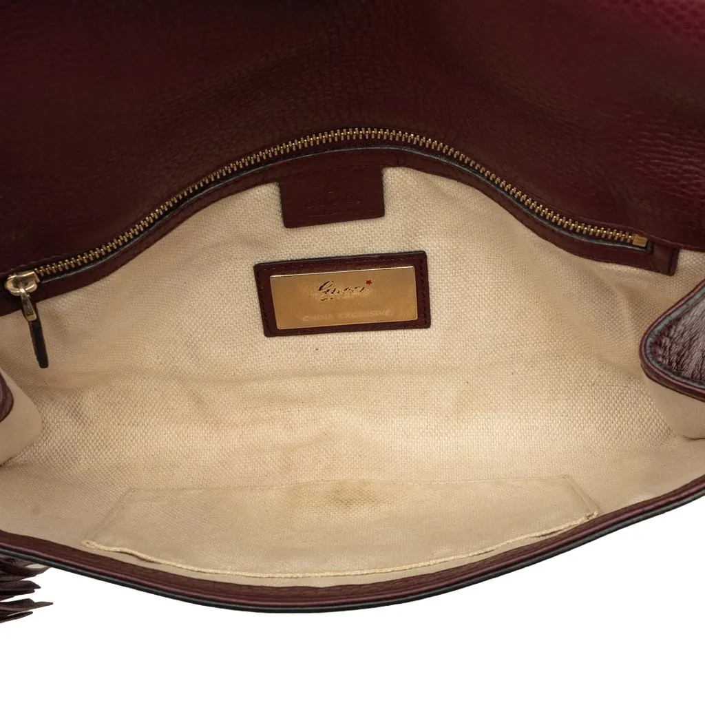 Gucci Calfskin Soho Disco Clutch Red Leather Very good - Model View