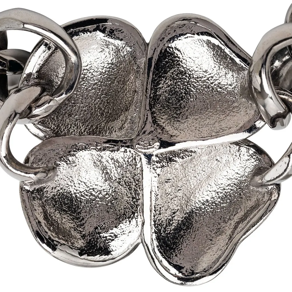 Chanel CC Brass Ruthenium and Enamel Camellia Chain Bracelet Black Metal Very good - Box View
