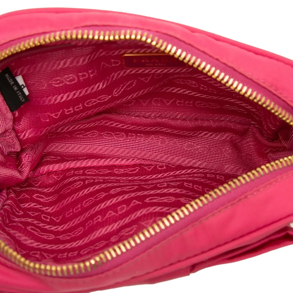 Prada Tessuto Fiocco Bow Camera Bag Pink Very good - Model View