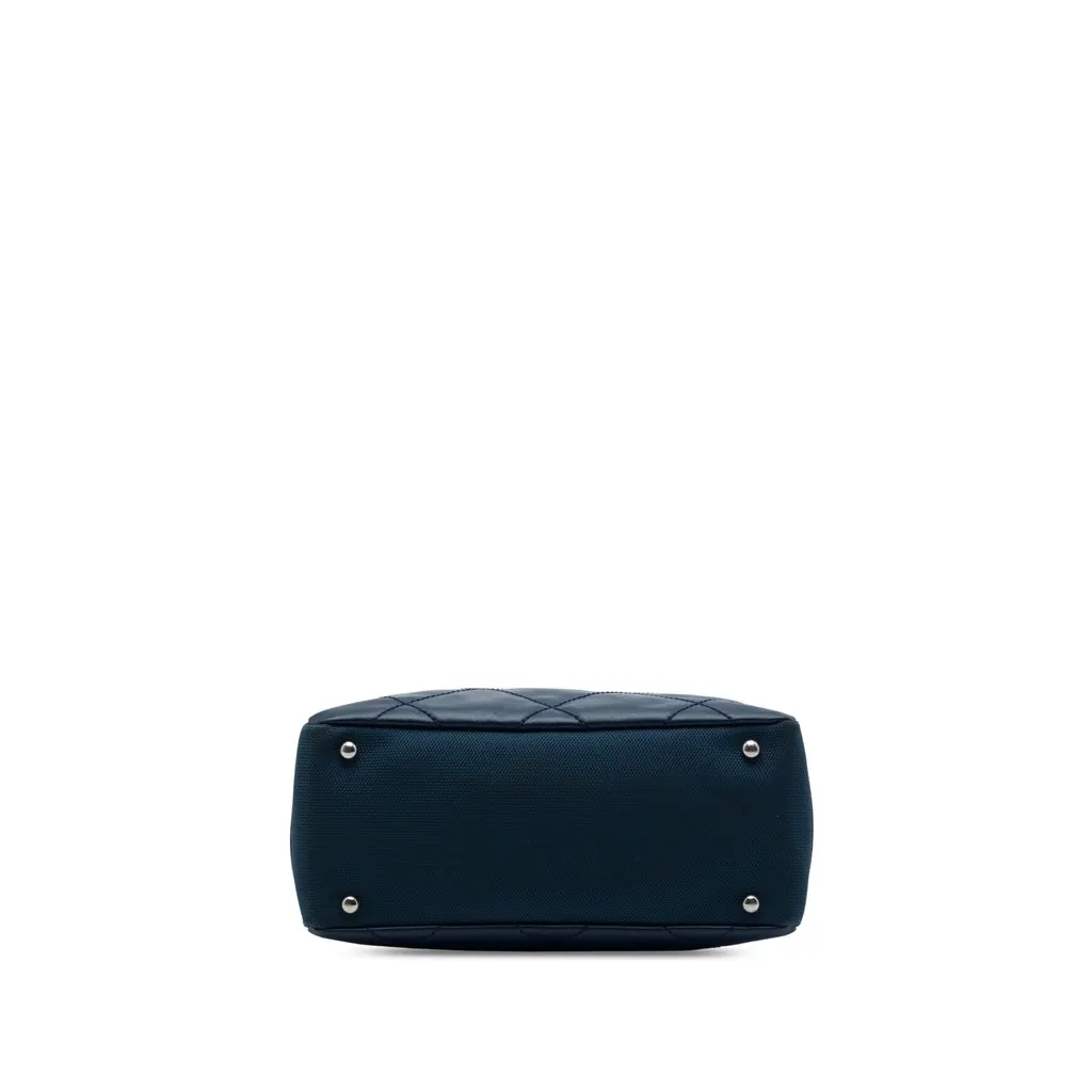 Chanel Small Quilted Coated Canvas Paris Biarritz Tote Blue Canvas Very good - Inside View