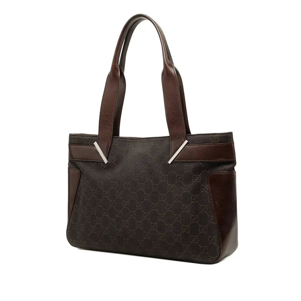 Gucci GG Canvas Tote Brown Canvas Very good - Back View