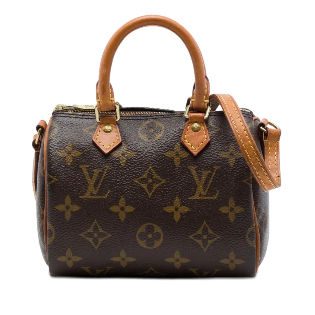 Louis Vuitton Monogram Nano Speedy Bandouliere Brown Very good - Front View