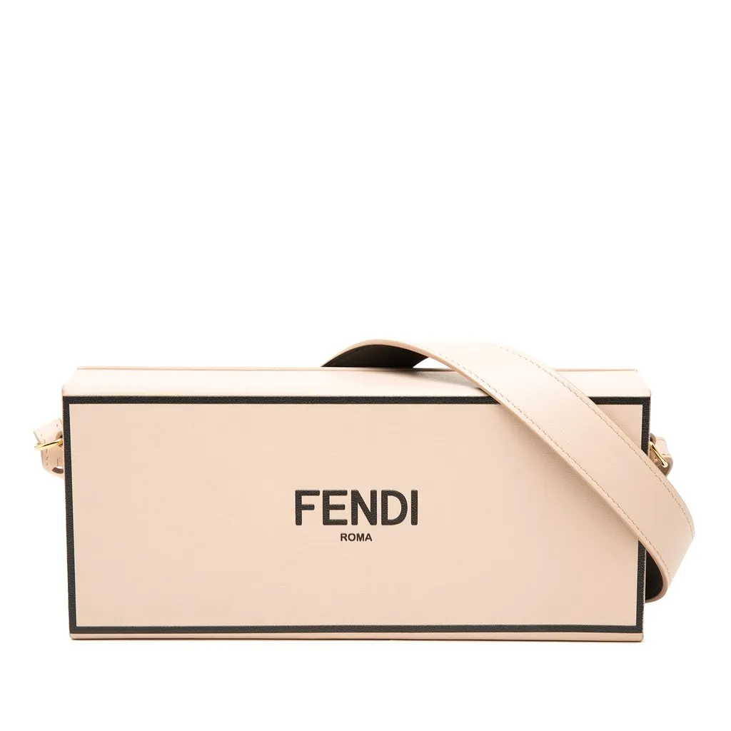 Fendi Leather Horizontal Box Crossbody Pink Leather Very good - Front View