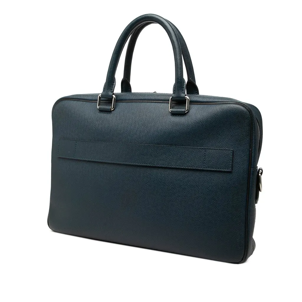 Louis Vuitton Taiga Porte Documents Business MM Blue Leather Very good - Back View