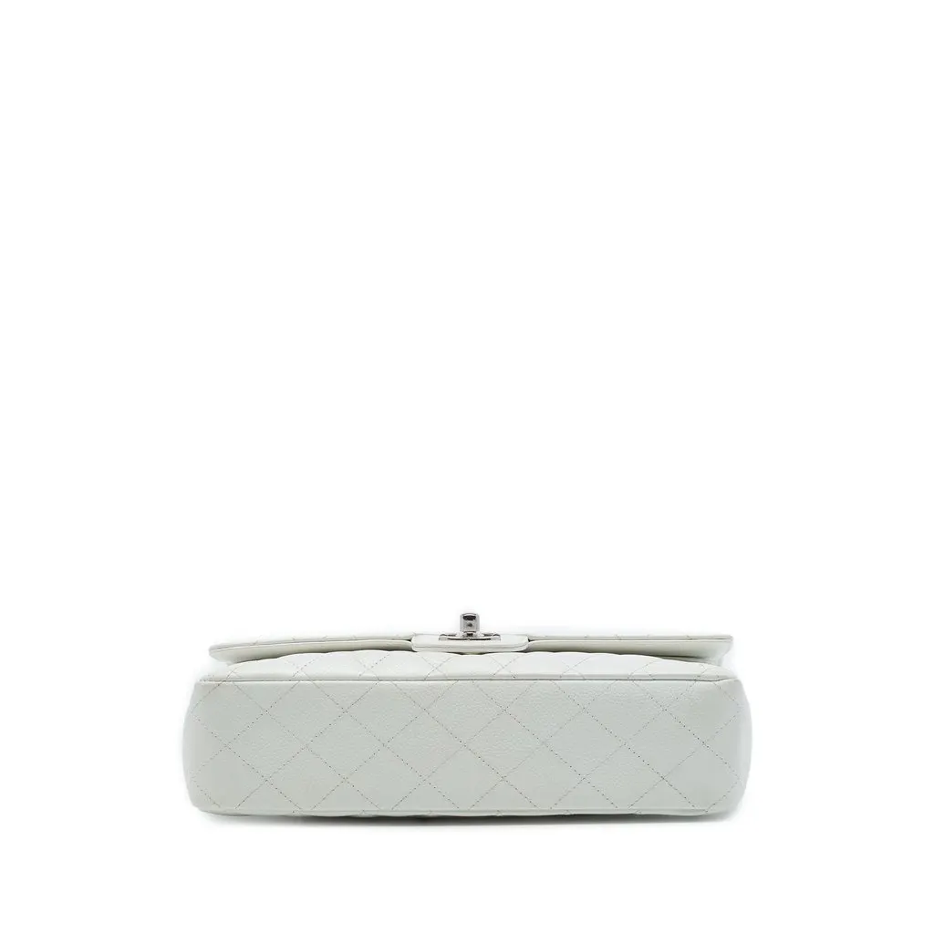 Chanel Medium Classic Caviar Double Flap White Leather Very good - Inside View