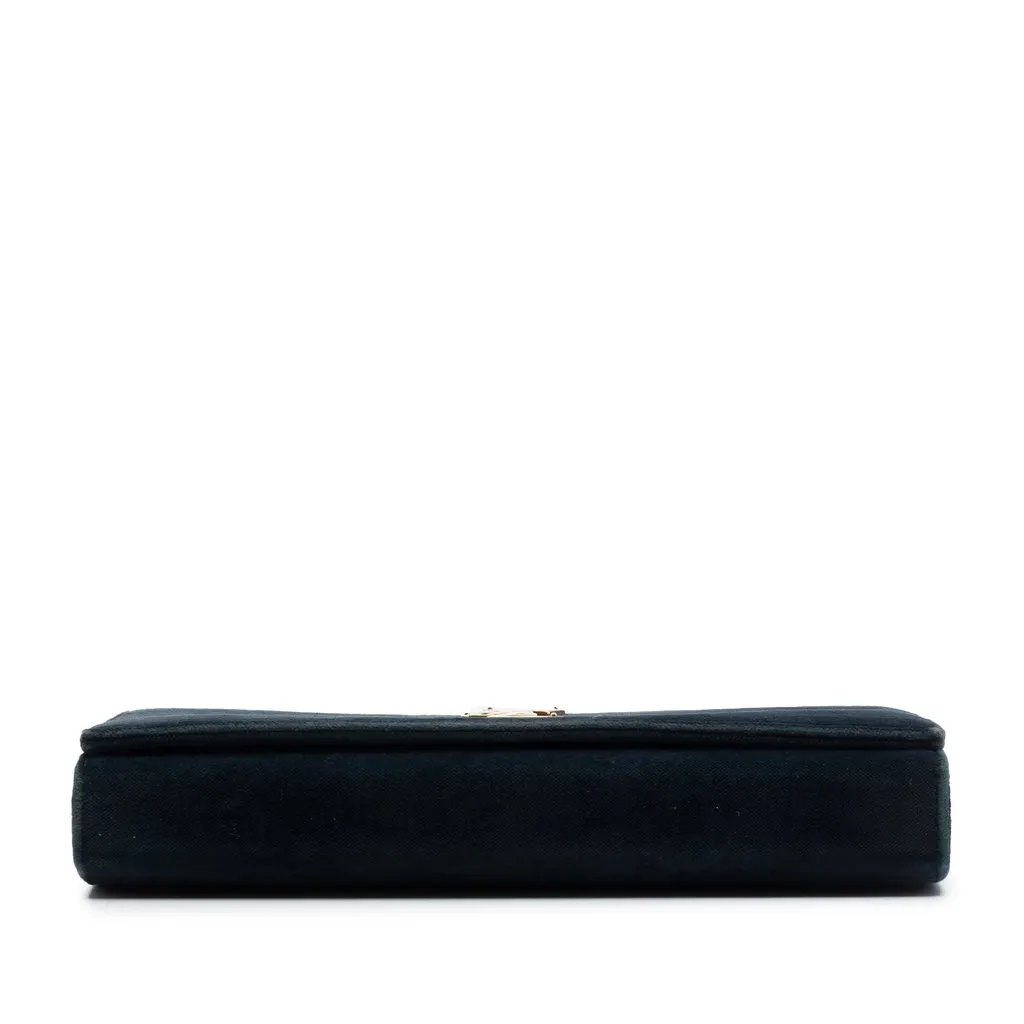 Saint Laurent Suede Monogram Kate Chain Wallet Green Leather Very good - Inside View