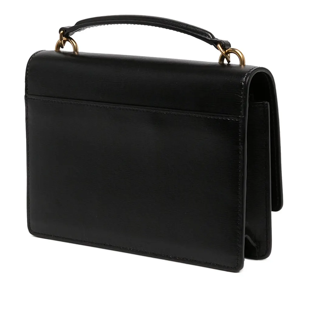 Saint Laurent Medium Calfskin Monogram Sunset Top Handle Bag Black Leather Very good - Back View