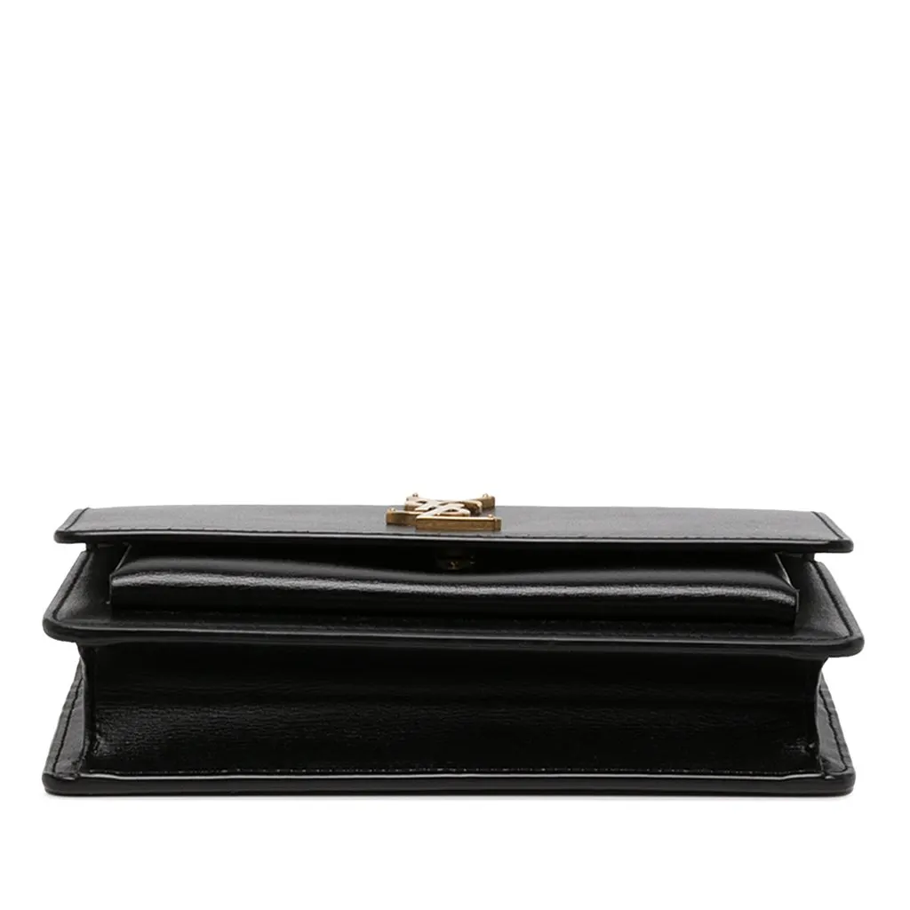 Saint Laurent Medium Calfskin Monogram Sunset Top Handle Bag Black Leather Very good - Inside View