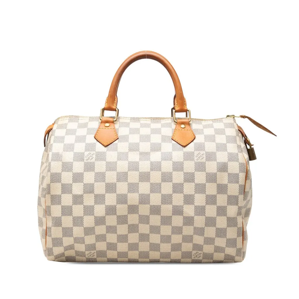 Louis Vuitton Damier Azur Speedy 30 White Canvas Very good - Front View
