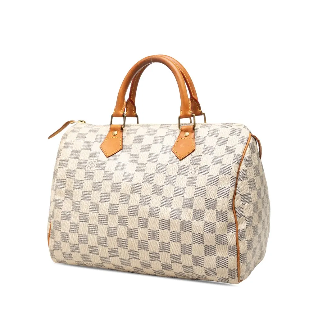 Louis Vuitton Damier Azur Speedy 30 White Canvas Very good - Back View