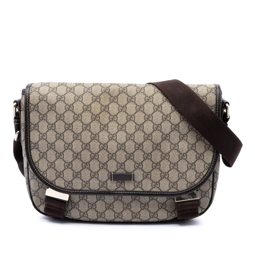 Gucci GG Supreme Crossbody Beige Canvas Good - Front View