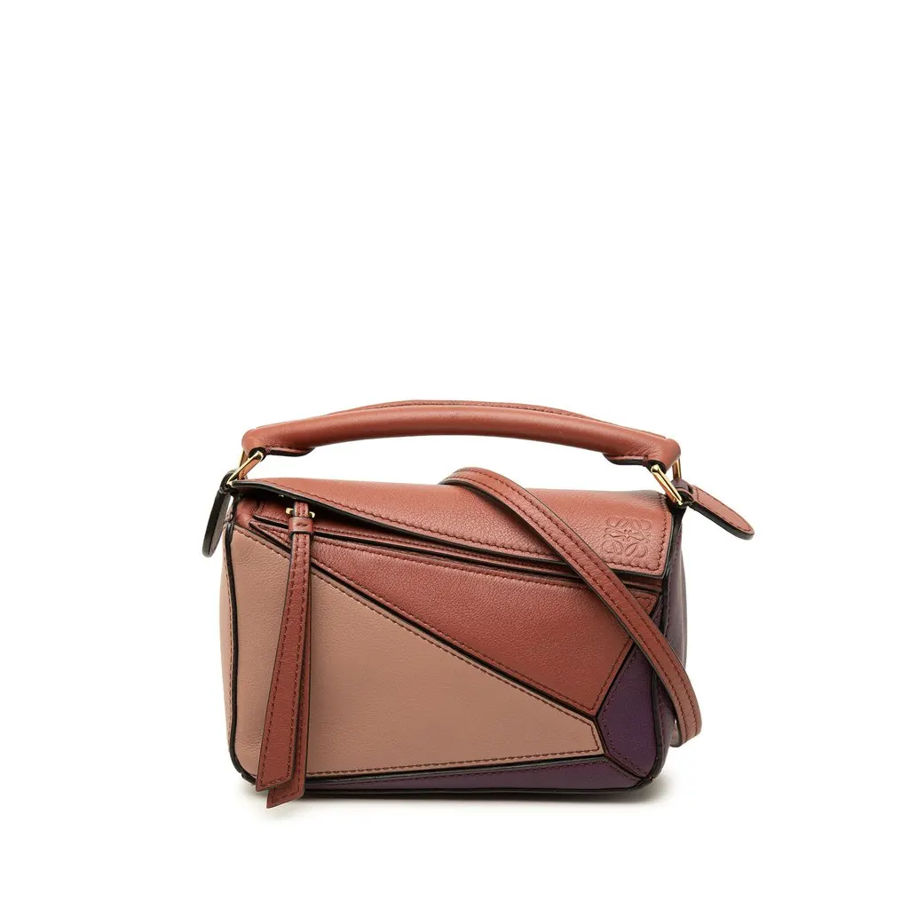 Loewe Mini Tricolor Calfskin Puzzle Satchel