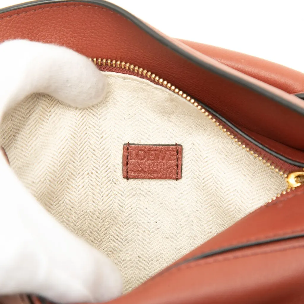 Loewe Mini Tricolor Calfskin Puzzle Satchel Brown Leather Good - Box View